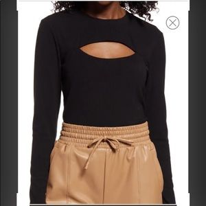 Express Ribbed Cut-Out Top